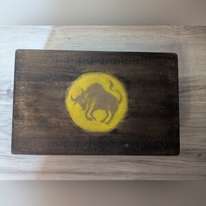 Handmade Wooden Storage Box Taurus Bull Zodiac Sign Decor, Jewelry/Accessories